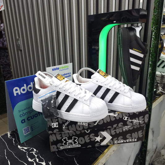 Tenis Adidas Super Star R-eplica 2A Blanco Negro