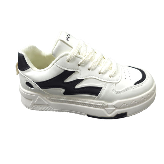 Tenis En Plataforma Importados Suela Plana Nueva Colección White Black