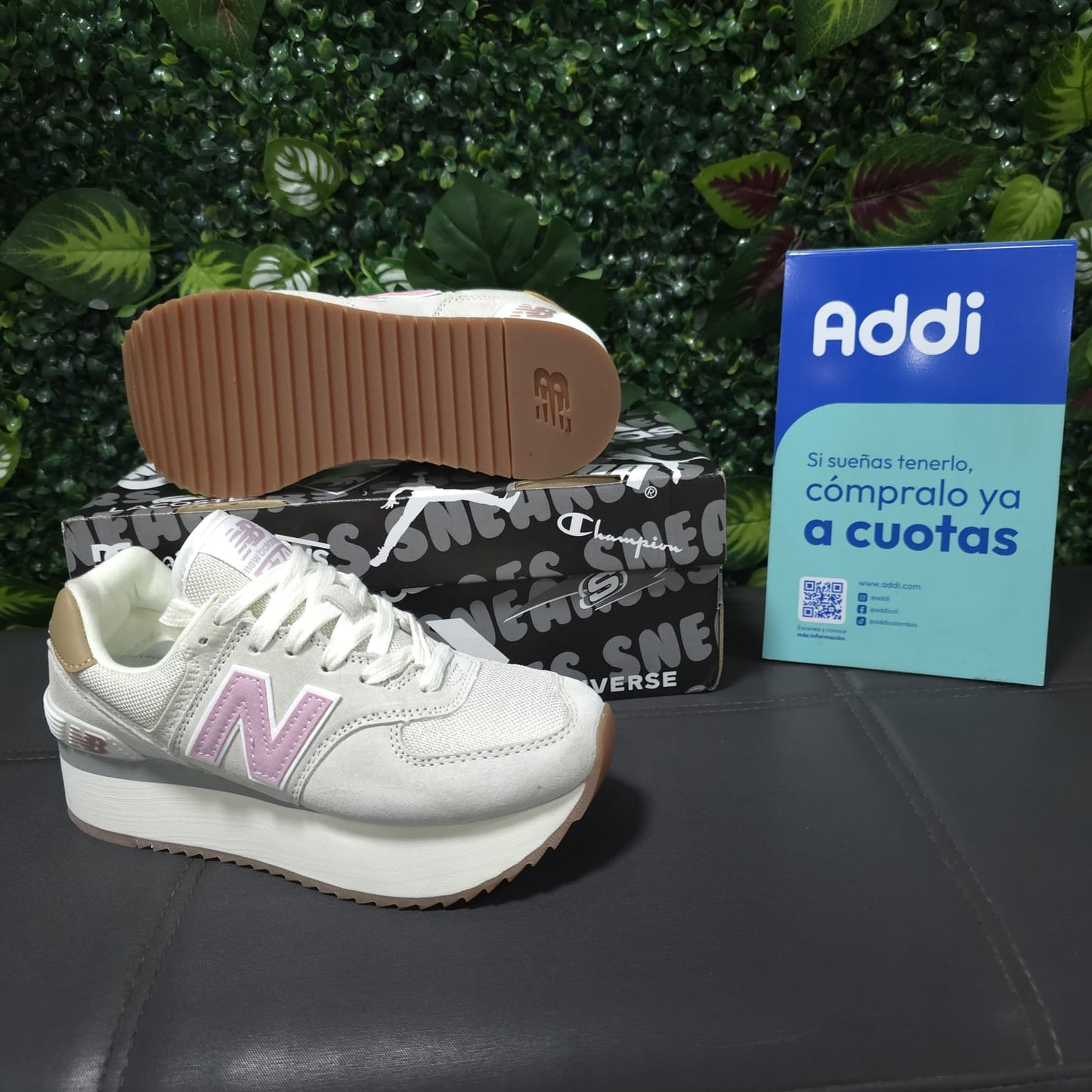 Tenis New Balance 574 Importados De Plataforma Beige Pink