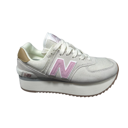 Tenis New Balance 574 Importados De Plataforma Beige Pink