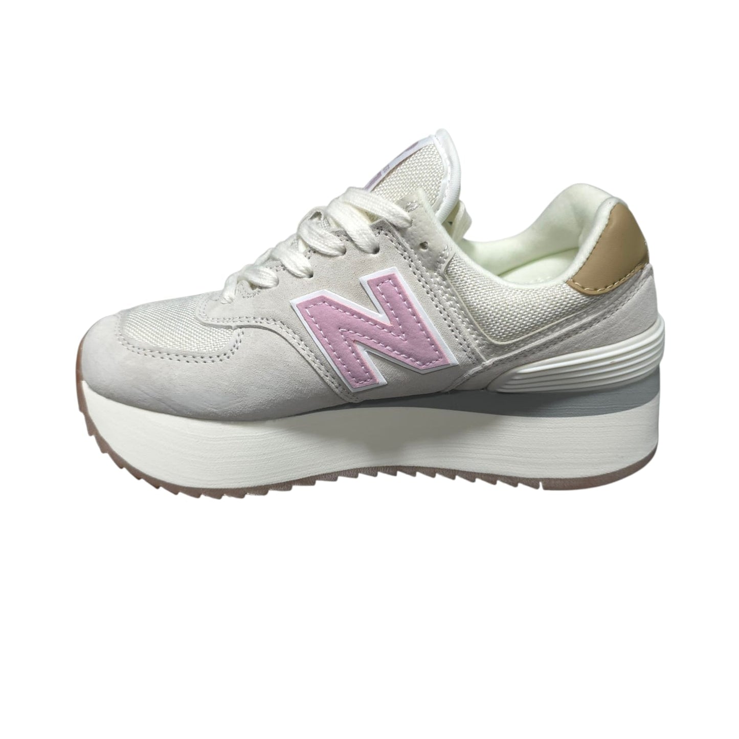 Tenis New Balance 574 Importados De Plataforma Beige Pink