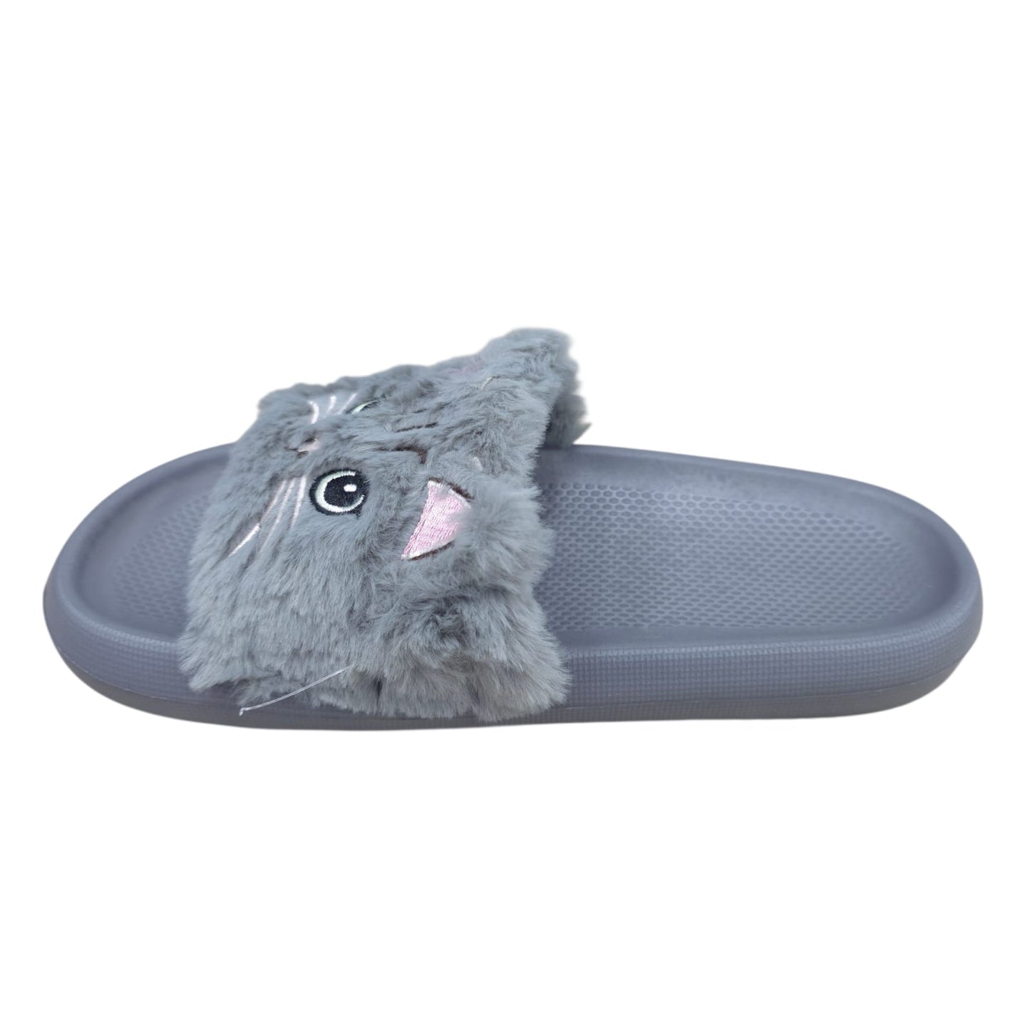 Chanclas Con Peluche Estilo Gato Ultrasuaves