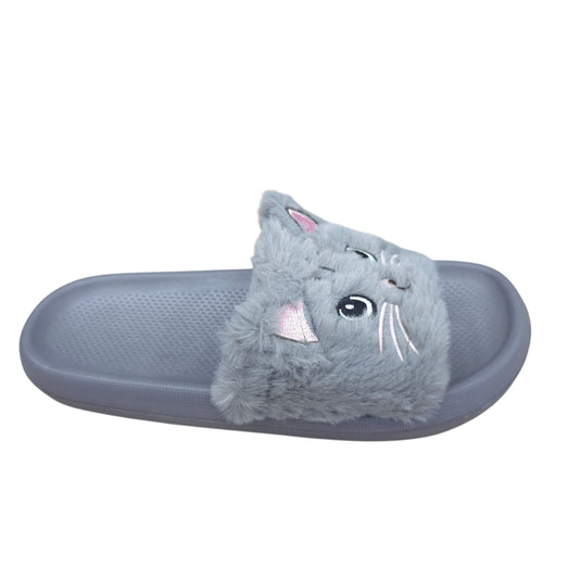 Chanclas Con Peluche Estilo Gato Ultrasuaves