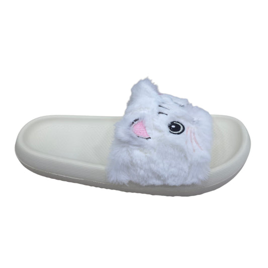 Chanclas Con Peluche Estilo Gato Ultrasuaves