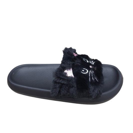 Chanclas Con Peluche Estilo Gato Ultrasuaves