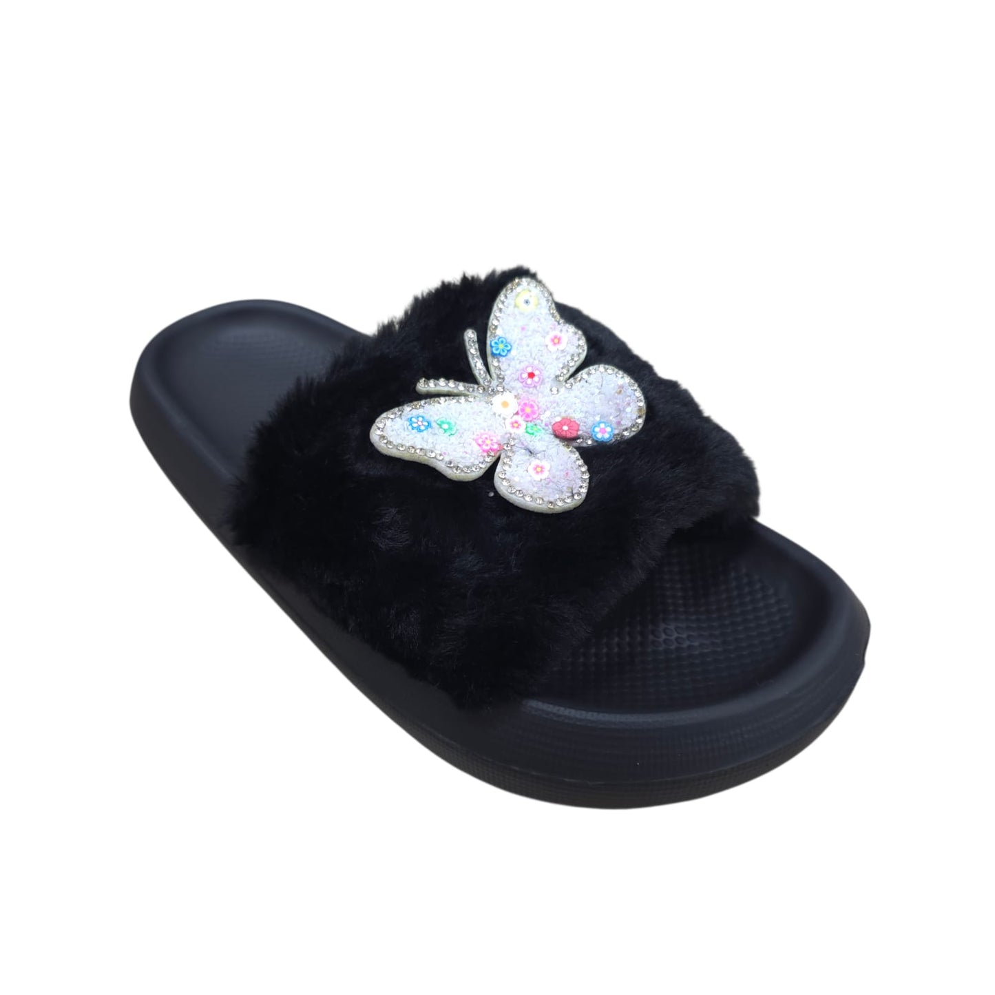 Chanclas Con Peluche Estilo Mariposa Ultrasuaves