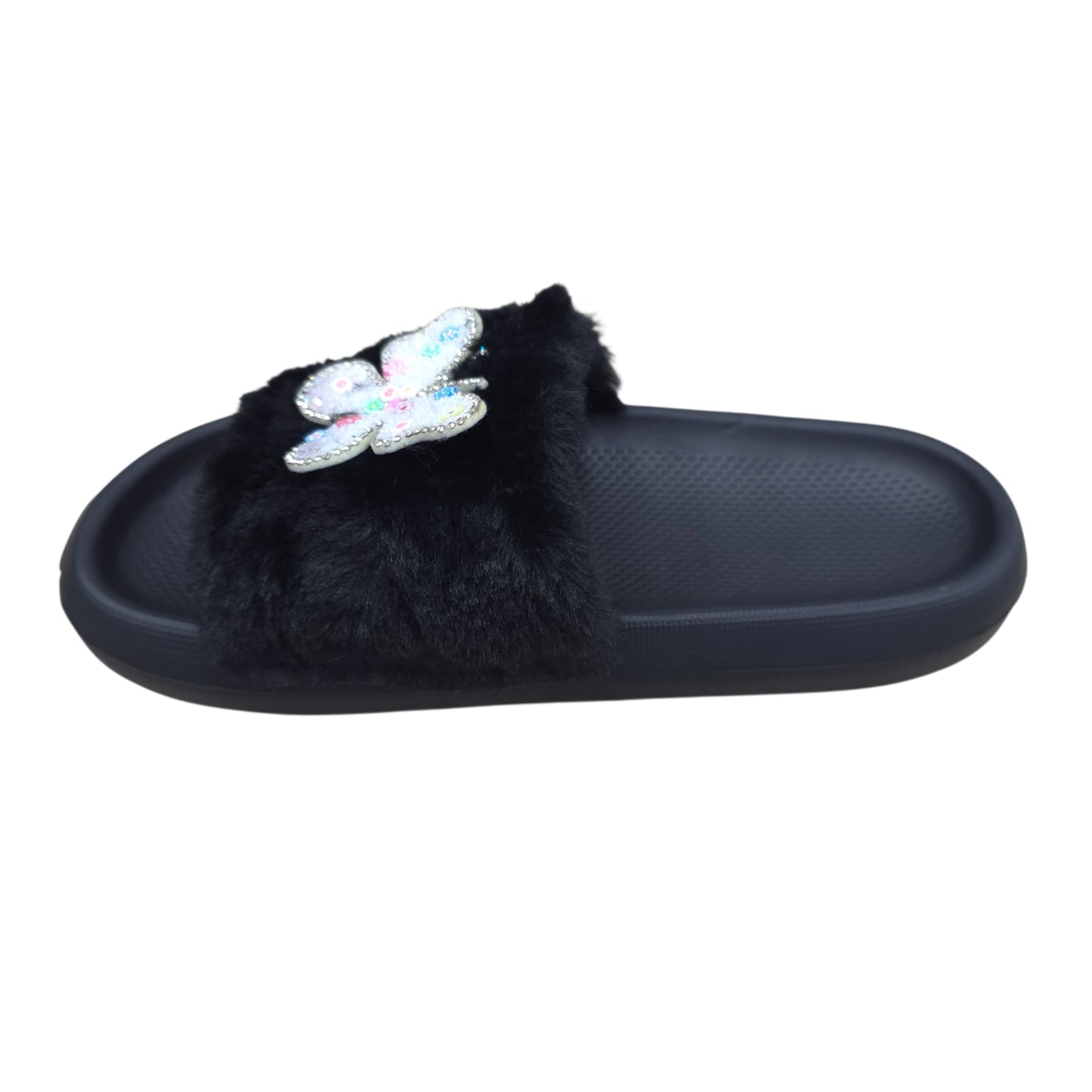 Chanclas Con Peluche Estilo Mariposa Ultrasuaves