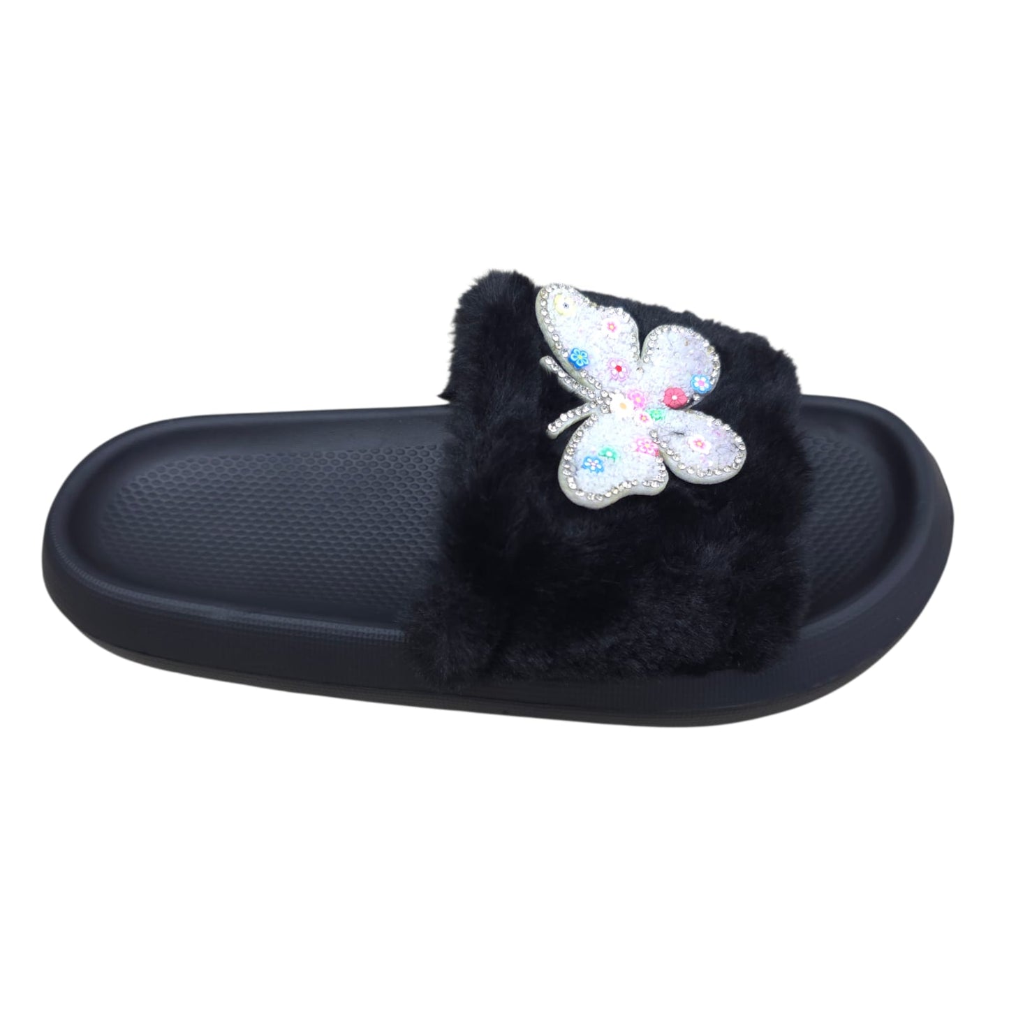 Chanclas Con Peluche Estilo Mariposa Ultrasuaves