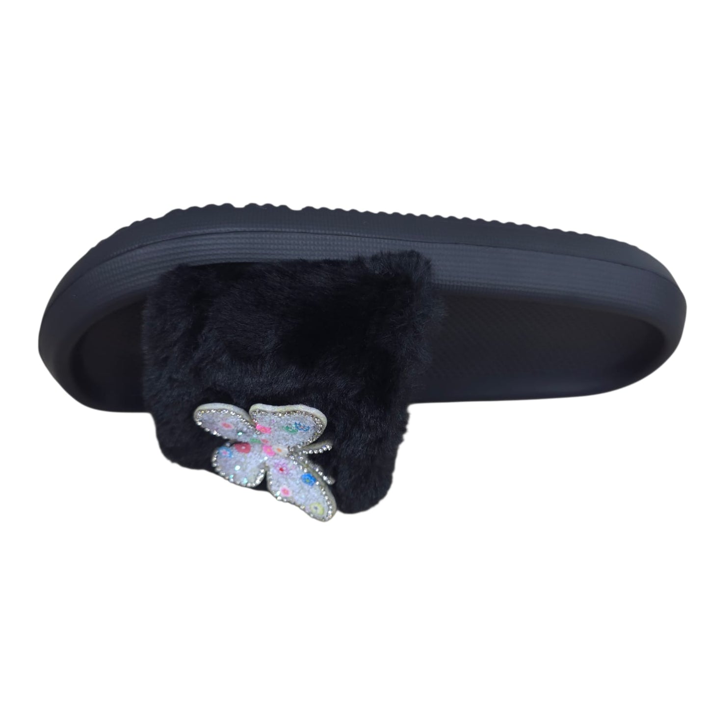 Chanclas Con Peluche Estilo Mariposa Ultrasuaves