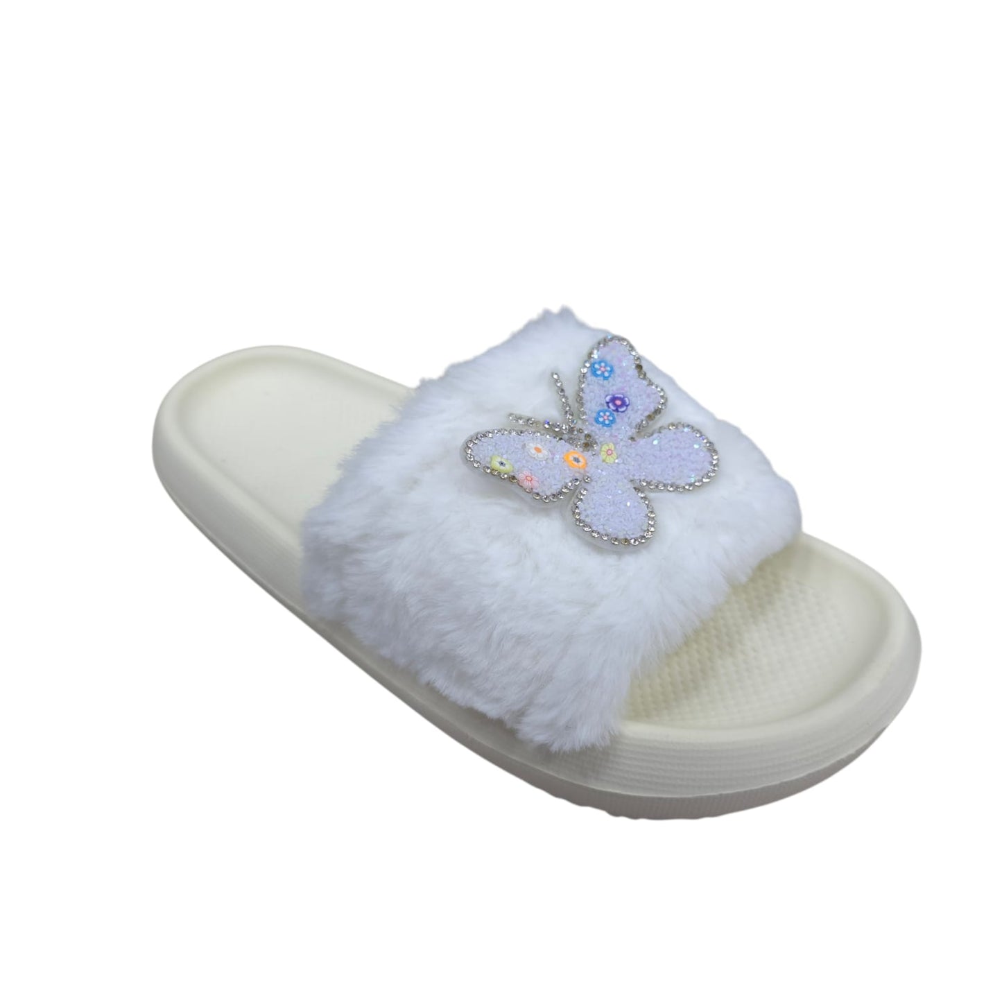 Chanclas Con Peluche Estilo Mariposa Ultrasuaves