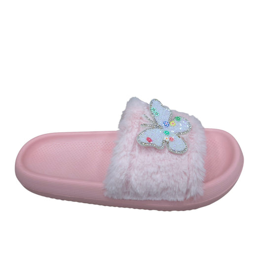 Chanclas Con Peluche Estilo Mariposa Ultrasuaves
