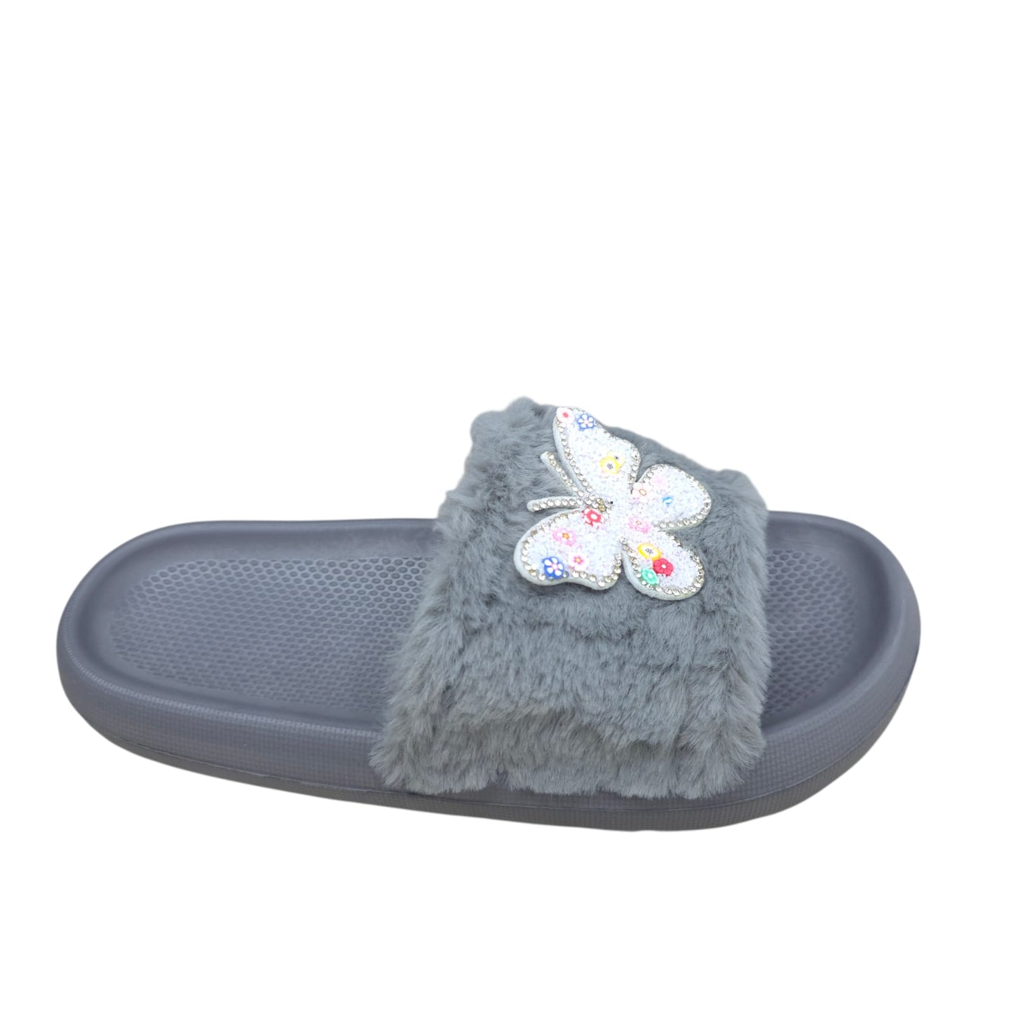 Chanclas Con Peluche Estilo Mariposa Ultrasuaves