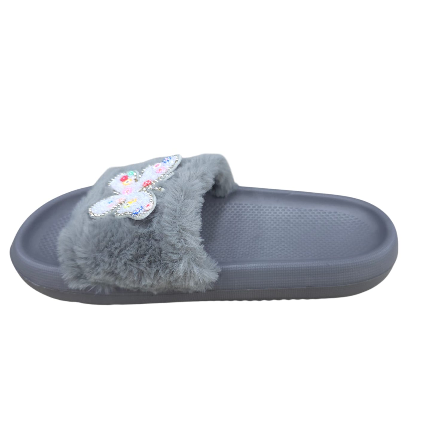 Chanclas Con Peluche Estilo Mariposa Ultrasuaves