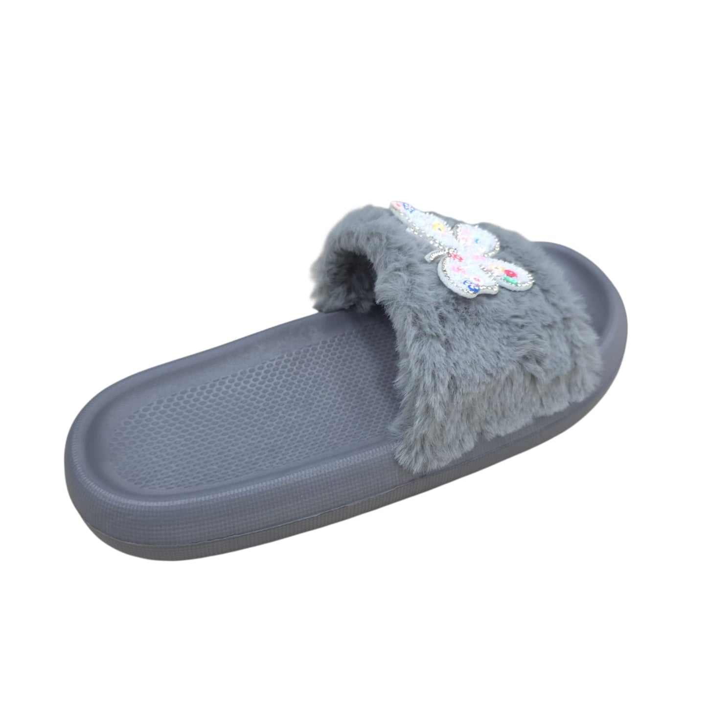 Chanclas Con Peluche Estilo Mariposa Ultrasuaves
