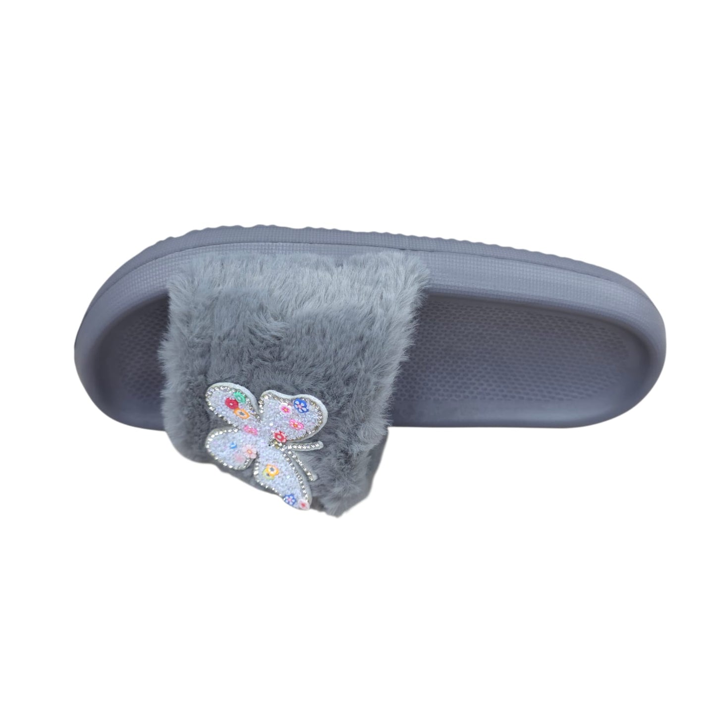 Chanclas Con Peluche Estilo Mariposa Ultrasuaves