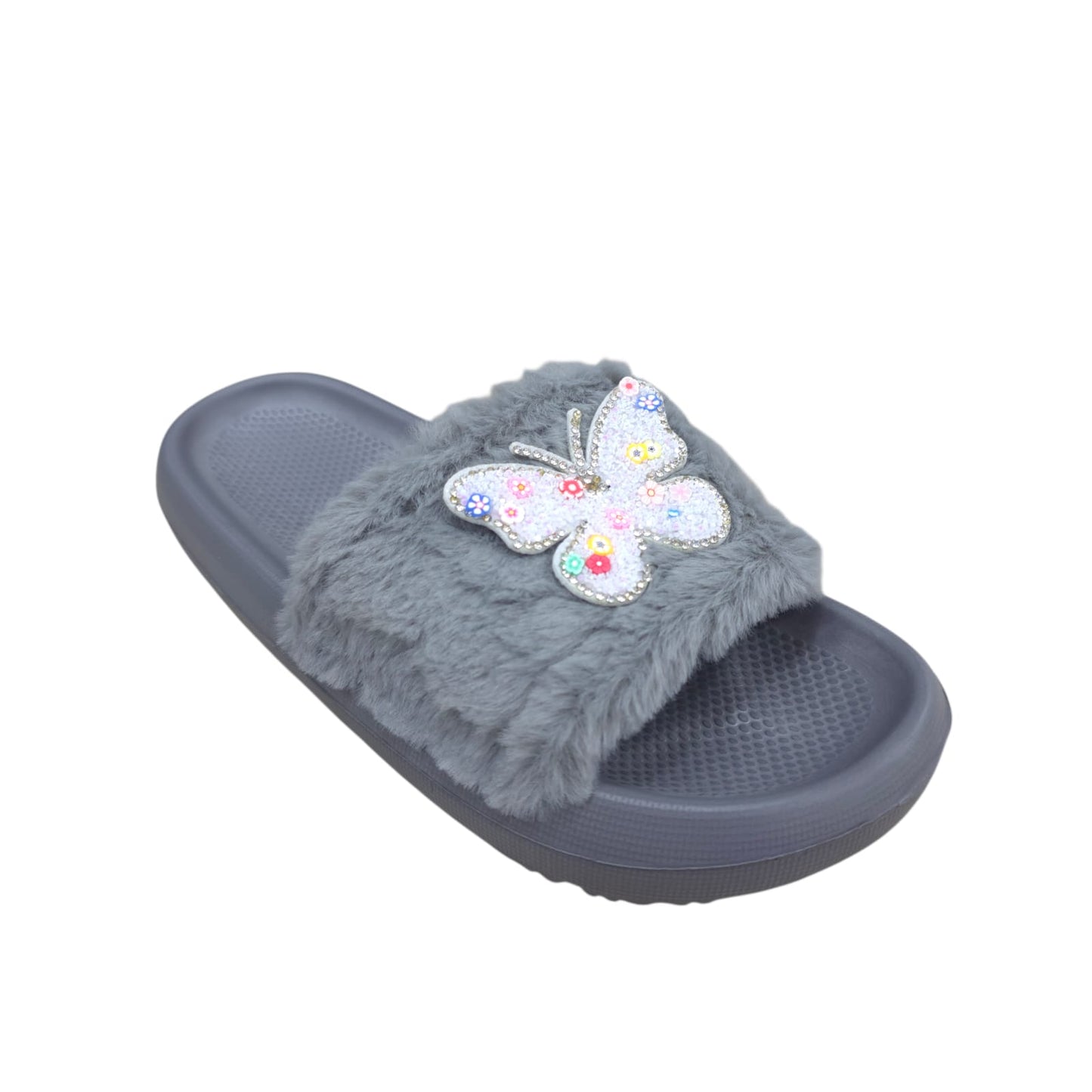 Chanclas Con Peluche Estilo Mariposa Ultrasuaves