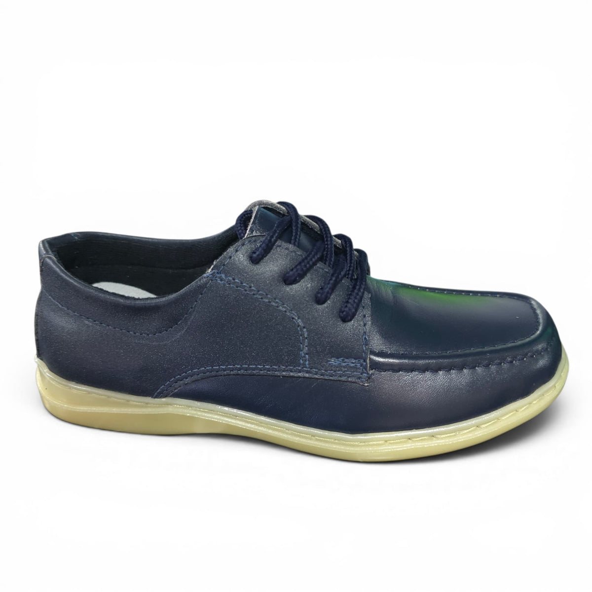 Zapatos Colegiales Azules En Cuero