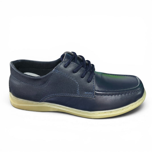 Zapatos Colegiales Azules En Cuero