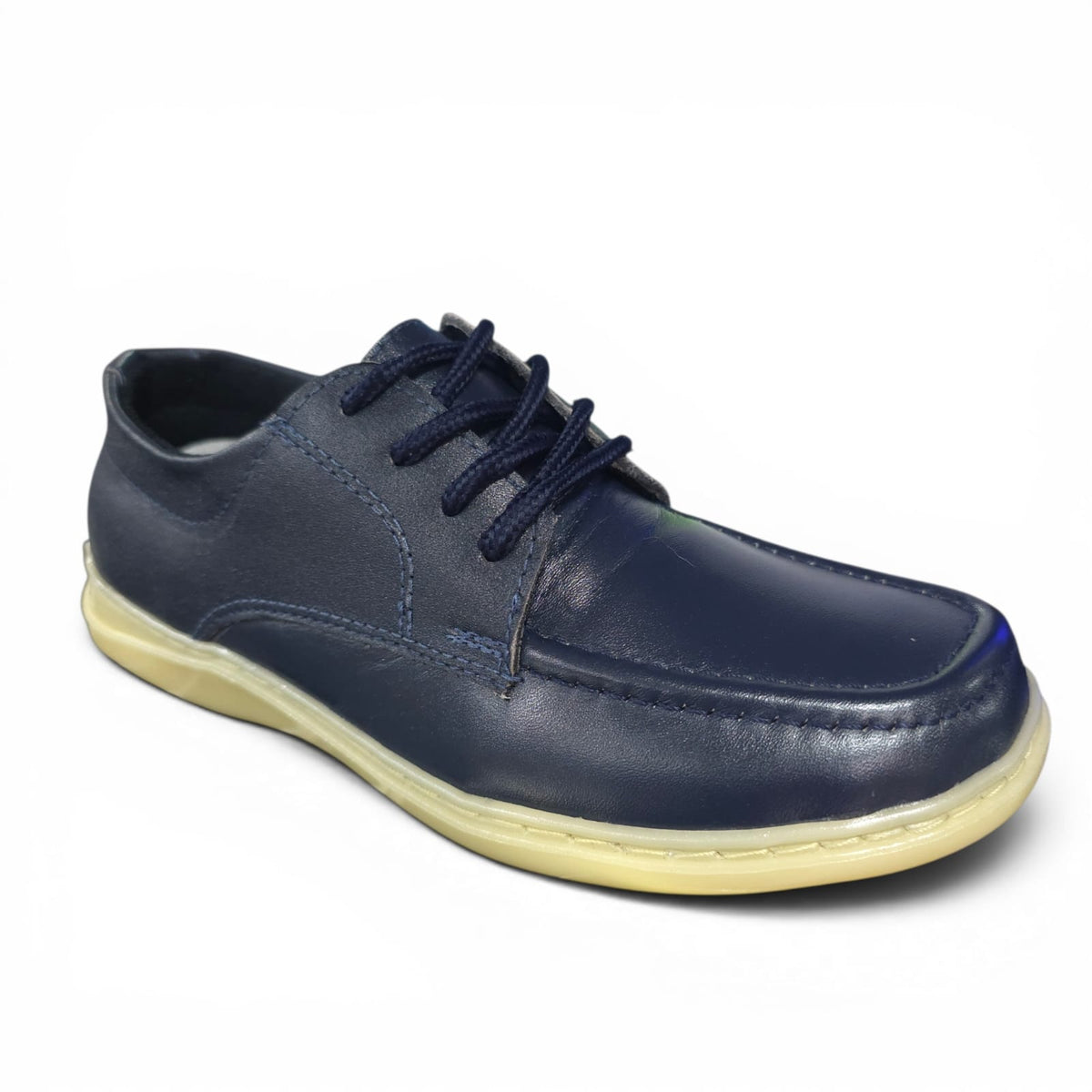 Zapatos Colegiales Azules En Cuero