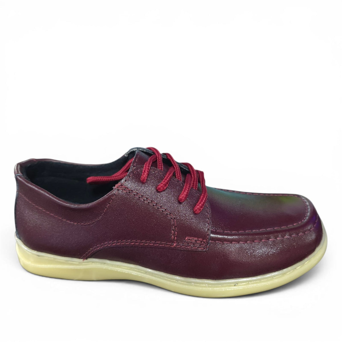 Zapatos Colegiales Vino Tinto En Cuero