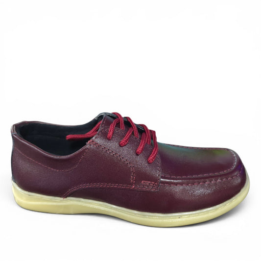 Zapatos Colegiales Vino Tinto En Cuero