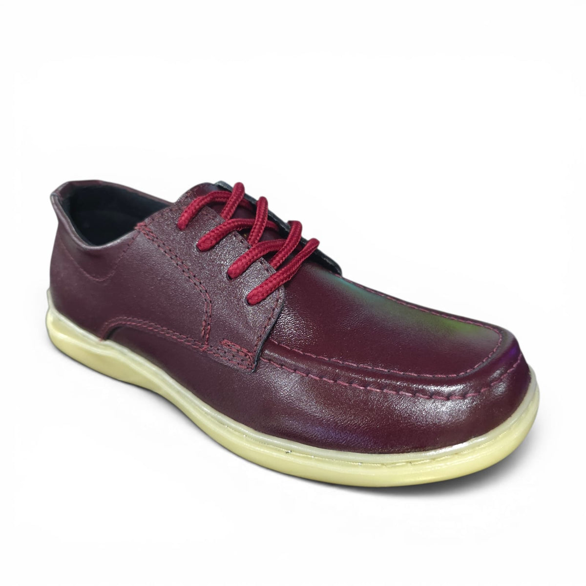 Zapatos Colegiales Vino Tinto En Cuero