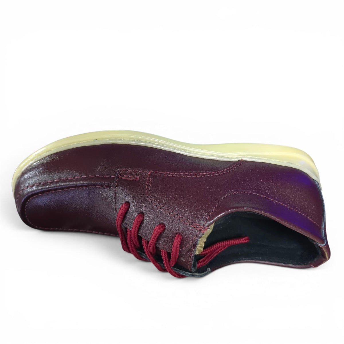 Zapatos Colegiales Vino Tinto En Cuero