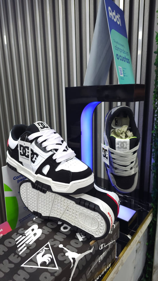 Tenis DC Shoes Pureskateshoe Replica AA New Edición Blanco Negro