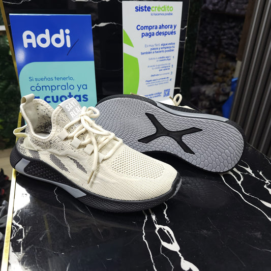 Tenis Importados Tipo Media  Para Hombre Beige