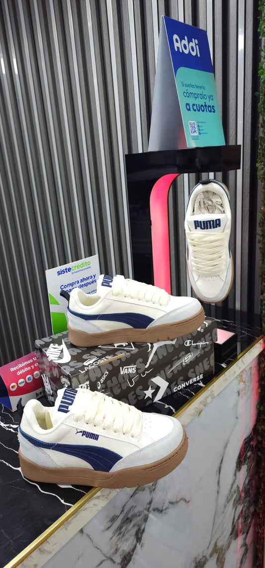 Tenis Puma Park Lifestyle Nueva Edicion Replica AA Beige Blue