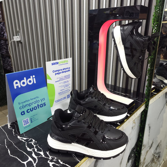 Tenis En Plataforma Nacionales Nueva Colección Black White